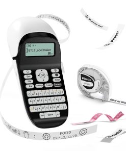 Zodzi LT12 Label Maker Machine with Tape, Portable Inkless Label Maker Sticker Support Keyboard & Bluetooth, Indoor & Outdoor Thermal Label Printer for Office Home & School Organization