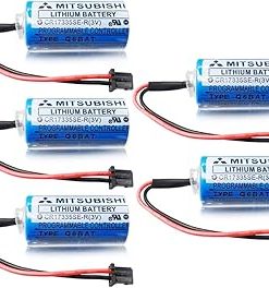 «5 Pack» 3V 1800mah Q6BAT CR17335SE-R Lithium Battery for Mitsubishi QNS System Q6BAT Q25PRHCPU Q170HBATC