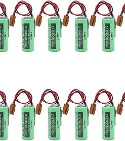(12 Pack) 3V 2500mAh CR17450SE-R PLC Non-Rechargeable Lithium Battery Compitable for FANUC A98L-0031-0012 CNC System with Brown Plug