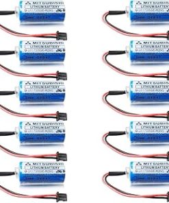 «10 Pack» 3V 1800mah Q6BAT CR17335SE-R Lithium Battery for Mitsubishi QNS System Q6BAT Q25PRHCPU Q170HBATC, Blue