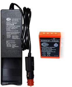 (1 Pack) DC 10V-30V QA109600/ QD109300 Charger with (1 Pack) 6V 2100mAh BA225030 HBC Radiomatic Ni-Mh Rechargeable Battery for HBC Radiomatic BA225030 Battery Charger