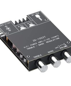 ZK-1002T 200W Bluetooth Amplifier Board with Treble and Bass Control, HiFi Subwoofer Audio Amp, BT and AUX Inputs, DC 9-24V Stereo Amp Board for DIY Speakers, Password Free Present