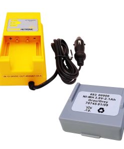 (1 Pack) 68300900 Battery + (1 Pack) UCH-2 Battery Charger Input 12-24VDC Out 460mA/1.03mA for Hetronic 68300900 Battery Charger