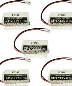 «5 Pack» 3V 1800mAh CR17335SE Non-Rechargeable Lithium Battery Compitable t for FDK CR17335SE 3V Epson Robot Controller RC Series Battery R13B060003 with White Plug, gery