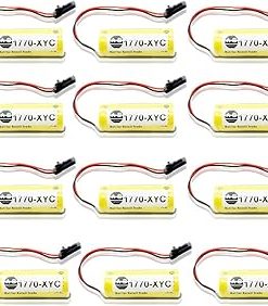 «12 Pack» 3V 1800mAh 1770-XYC Replacement Lithium Battery Compitable for Allen Bradley PLC 1770-XYC/A 1770-XYB 1756-BA1 with Black Plug