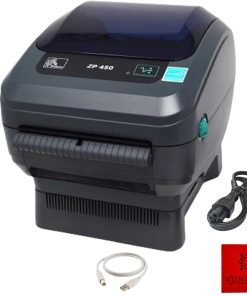 ZP450 ZEBRA Direct Thermal Label Barcode Printer -1 Year Warranty- with USB 2.0 Cable & 3 Prong Power Cord - USB, Serial and Parallel Connectivity with a Print speed 5 IPS 203 DPI Resolution (Renewed)