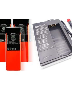 (1 Pack) QA115600/QD115300 FLG-110B Battery Charger with (3 Pack) 6V 2100mAh HBC BA213020 Ni-Mh Battery Compitable for BA213020 BA214061 FUB10AA HBC Crane Remote Control Pump Truck Battery