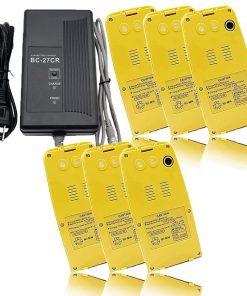 (1 Count BC-27CR Battery Charger+6 Count BT-52QA Batteries) 3 Pin Female Plug for Top-con Total Station BT-50Q and BT-52QA Batteries