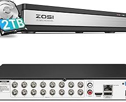 ZOSI H.265+ Full 1080P 16 Channel Hybrid 4-in-1 Surveillance CCTV DVR with 2TB HDD for 960H,CVI,TVI,AHD Home Surveillance Cameras,with Remote View,Motion Detection