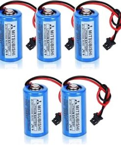 «5 Pack» 3V 1800mah Q6BAT CR17335SE-R Lithium Battery for Mitsubishi QNS System Q6BAT Q25PRHCPU Q170HBATC, Blue
