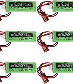 «6 Pack» 3V 2500mah CR17450SE-R Non-Rechargeable Lithium Battery with Brown Plug for FANUC A98L-0031-0012 CNC System