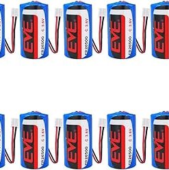 (10-Pack) EVE ER26500 with 2.0 White Plug 3.6V 8500mAh Size C Non-Rechargeable Lithium Battery for Automobile Tire Pressure Monitor, Electricity Meter Battery