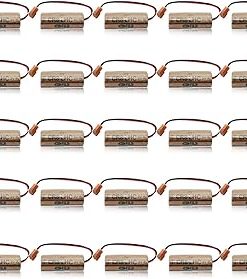 «25 Pack» 2600mAh 3V Non-Rechargeable Lithium Battery Replacement for Fuji fdk cr8-lhc PLC Controller Backup Battery with Brown Plug