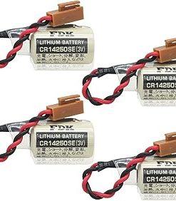 ﹙▷ 4 Pcs ◁﹚CR14250SE 3V 1800mAh Lithium Battery with Brown Plug for FDK 1747-BA Backup Power Supply