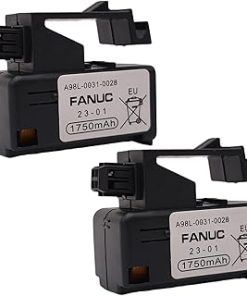 (2-Pcs) A98L-0031-0028 3V 1750mAh PLC Lithium Battery for FANUC A02B-0323-K102 CNC Machining Dedicated Battery (3 Volt, 1.75 Ah, Non-rechargrable)