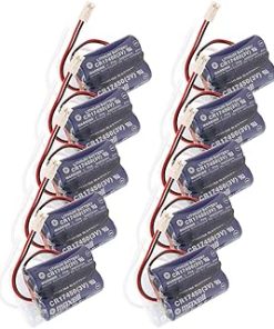 (10 Pack) 2CR17450-2WK27 / D80UB016170 2600mAh 3V Replacement PLC Industrial Control Battery Pack for Mazak 2CR17450 3V Battery