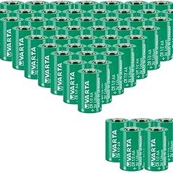 «50 Pack» 3V 950mAh CR1/2AA Non-Rechargeable Lithium Battery for VARTA CR1/2AA Series Battery, green