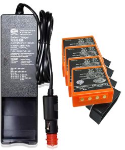 «1 Pack» QA109600/ QD109300 DC 10V-30V Charger with «4 Pack» 6V 2100mAh BA225030 HBC Radiomatic Ni-Mh Rechargeable Battery for HBC Radiomatic BA225030 Battery Charger