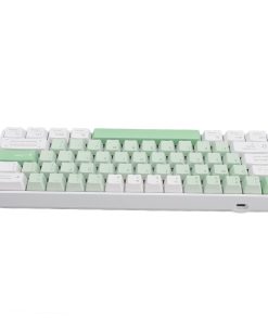 Yunseity 60% Mechanical Gaming Keyboard with Red Switches, 2.4G BT LED Backlit Ultra Compact 61 Keys Mini Office Keyboard for Wins Laptop PC Gamer Typist