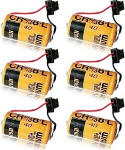 «6 Pack» 3V 2000mAh CR2/38. L Battery Replacement for Fuji CR2/3 8. L 3V PLC Lithium Battery FDK CR2/38. L with Black Plug CR-2/3 8. L