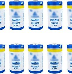 (10-Pack) 3.6V 9000mAh ER26500 Non-Rechargeable Cell C Type Li-Battery Without Plug for LISUN ER26500 3.6V