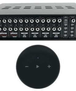 (1) Rockville Rock Matrix 4 Zone 70 Volt Commercial Amplifier+Matrix Source Routing Bundle with (1) Rockville Mini WiFi Music Player Wireless Audio Streaming Multiroom Stereo Receiver (2 Items)