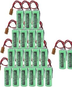 (20 Pack) 3V 2500mAh CR17450SE-R PLC Non-Rechargeable Lithium Battery Compitable for FANUC A98L-0031-0012 CNC System with Brown Plug