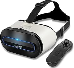 VR Headset for Smartphones with Bluetooth Controller, Ultra-Wide 120° Viewing Angle, Adjustable Focus and Eye Width, Aspherical Optical Lens, Good Heat Dissipation, 4.5-6.5 Inch Smartphone