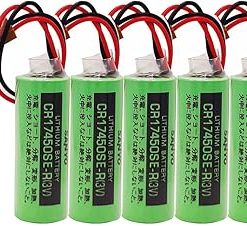 «5 Pack» 3V 2500mah CR17450SE-R Non-Rechargeable Lithium Battery with Brown Plug for FANUC A98L-0031-0012 CNC System