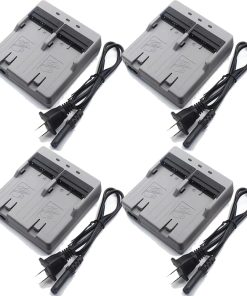 «4 Pack» 100-240V CDC77 Dual Battery Charger for BDC46, BDC58, BDC70, BDC71,BDC72 Battery for Top-con GM-52 Total Station for Sok-kia GPS Total Station