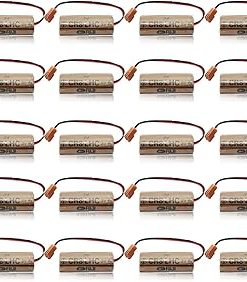«20 Pack» 2600mAh 3V Non-Rechargeable Lithium Battery Replacement for Fuji fdk cr8-lhc PLC Controller Backup Battery with Brown Plug