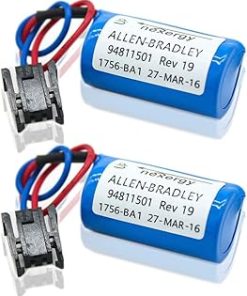 (2 Pack) 3V 1200mAh 1756-BA1 Battery for Allen Bradley 1756-BA1 for Allen Bradley Replacemen Battery, Blue