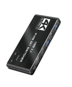 ZEZEFUFU HDMI 2.0 KVM USB Switch, 4K 60Hz 2 in 1 Out USB 3.0 KVM Switcher for 2 Computers 1 Monitor Keyboard, Mouse