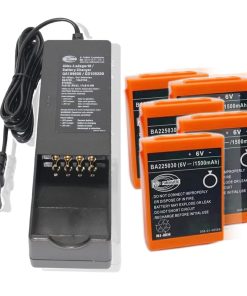 (1 Pack) AC 100V ~ 240V QA109600 QD109300 Battery Charger with (5 Pack) BA225030 HBC Radiomatic Ni-Mh Rechargeable Battery for HBC Radiomatic BA225030 Battery