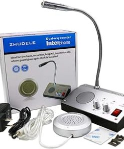 ZDL-9908 Bank/Office/Store/Station Counter Window Intercom System, Dual-Way Intercommunication Microphone, Interphone System