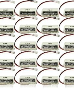 «20 Pack» 3V 1800mAh CR17335SE Non-Rechargeable Lithium Battery Compitable t for FDK CR17335SE 3V Epson Robot Controller RC Series Battery R13B060003 with White Plug, gery