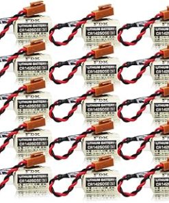 «15 Pack» 3V 1800mAh CR14250SE Non-Rechargeable Lithium Battery Compitable for FDK 1/2AA PLC Battery with Brown Plug