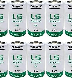 (10-Pack) LS26500 3.6V C Size Lithium Battery for SAFT LS 26500 7700mAh for Fleet Monitoring, Tracking Devices for Hunting Dogs, Intrusion Sensors etc.