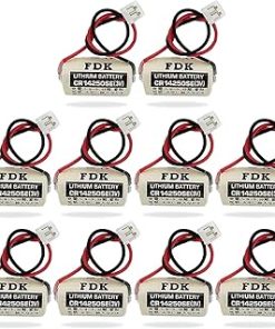 (10-Pack) CR14250SE 1/2AA Lithium Battery 3V 1000mAh for FDK 1747-BA Backup Power Supply (with White Plug)