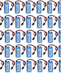 «35 Pack» 3V 1800mah Q6BAT CR17335SE-R Lithium Battery for Mitsubishi QNS System Q6BAT Q25PRHCPU Q170HBATC, Blue