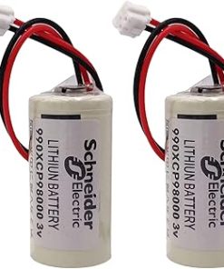 (2-Pcs) 3V 1800mAh Backup Battery Replacement for Schneider Modicon 990XCP98000 2/3A PLC Battery (3 Volt, 1.8Ah, Non-rechargrable)