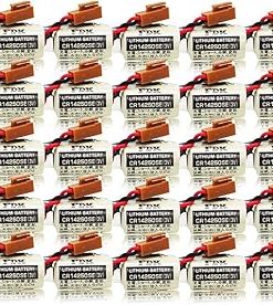 «25 Pack» 3V 1800mAh CR14250SE Non-Rechargeable Lithium Battery Compitable for FDK 1/2AA PLC Battery with Brown Plug