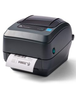 ZEBRA GX430t Monochrome Thermal Transfer Desktop Printer Print Width of 4 in USB Serial and Parallel Port Connectivity GX43-102510-000