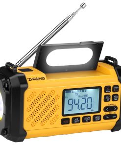 ZHIWHIS Emergency Radio with Bluetooth, 10000mAh FM/AM/SW/VHF/NOAA Weather Radios with Alerts, Hand Crank/Solar/Power Bank/SOS/Flashligh/6 EQ/Timer/USB Player with Preset for Emergencies ZWS-2415