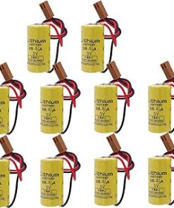 (10-Pcs) BR-2/3A 3V 1600mAh Replacement Battery BR17335 for A98L-0031-0006 System Battery,Industrial Backup Battery with Brown Plug (3 Volt, 1.6 Ah, Non-rechargrable)