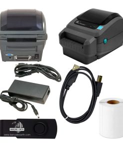 Zebra - GX420d Direct Thermal Desktop Printer for Labels, Receipts, Barcodes, Tags, and Wrist Bands - Print Width of 4 in - USB, Serial, and Parallel Port Connectivity (Includes Cutter) (Renewed)