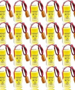 «20 Pack» 3V 1600mAh Br-2/3a Lithium Battery Replacement for FANUC A98L-0031-0006 PLC Industrial Lithium with Brown Plug