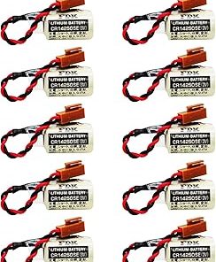 (10 Pack CR14250SE 3V 1800mAh Lithium Battery Replacement for FDK CR14250SE for 1747-BA Backup Power Supply with Brown Plug