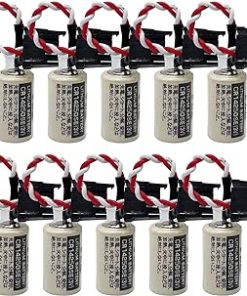 (10 Pack CR14250SE 1/2AA 3V PLC Battery for FDK Sanyo 1747-BA Backup Power Supply with Black Connector