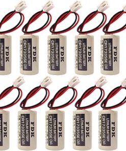 (10-Pcs) CR17335SE 3V 1800mAh Non-Rechargeable Lithium Battery Replacement for FDK CR17335SE 3V Epson Robot Controller RC Series Battery R13B060003 with White Plug (3Volt, 1.8Ah, Non-rechargrable)